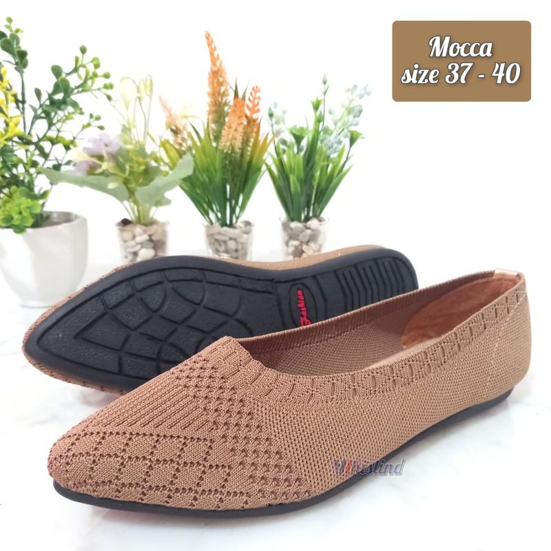 KEZY FLAT SHOES SEPATU FLAT RAJUT IMPORT