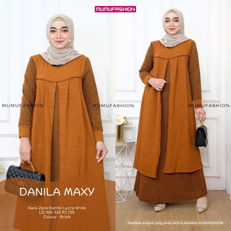 TKG - DANILA MAXY Gamis Wanita Muslimah Kaos Lycra Knite by Mumu fashion Solo