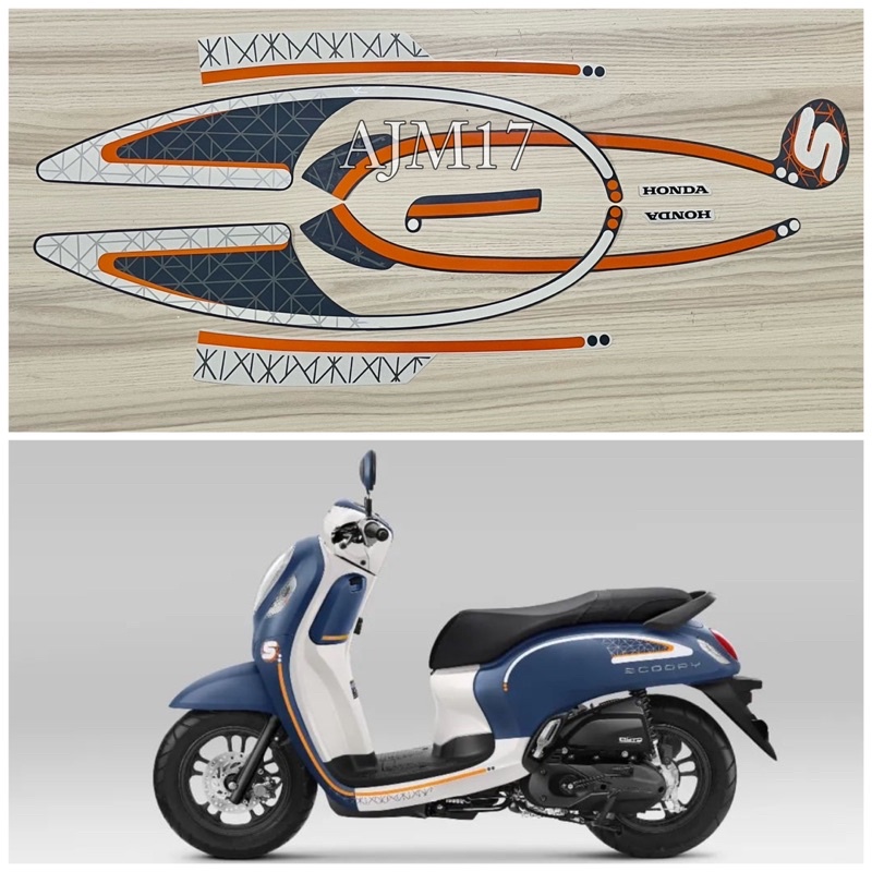 STIKER STRIPING MOTOR SCOOPY 2023 BIRU DOF FASHION BLUE