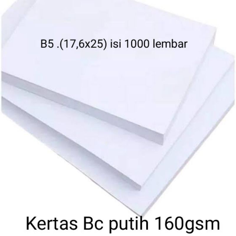 

Kertas Bc Putih 160gsm B5 isi 1000 Lembar