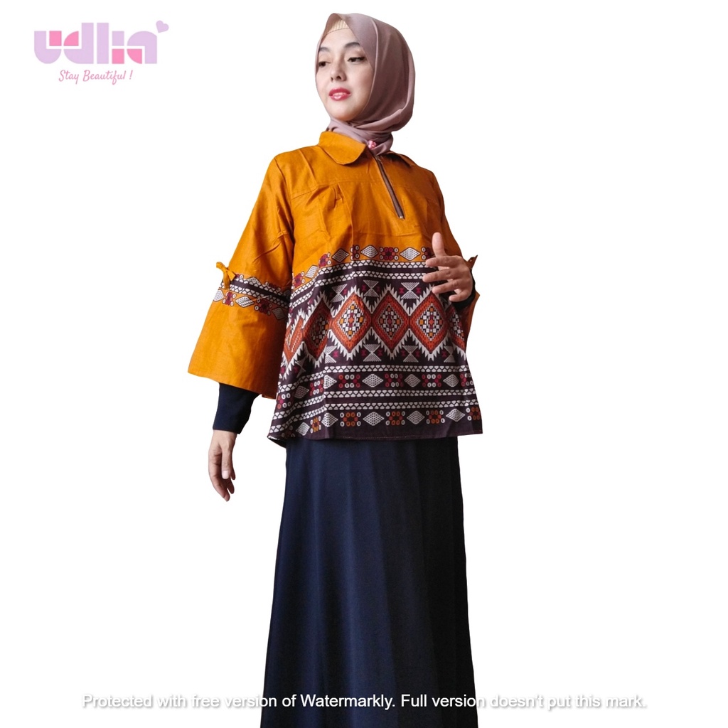 Udlia Atasan Wanita Tunik Katun Jumbo Etnik