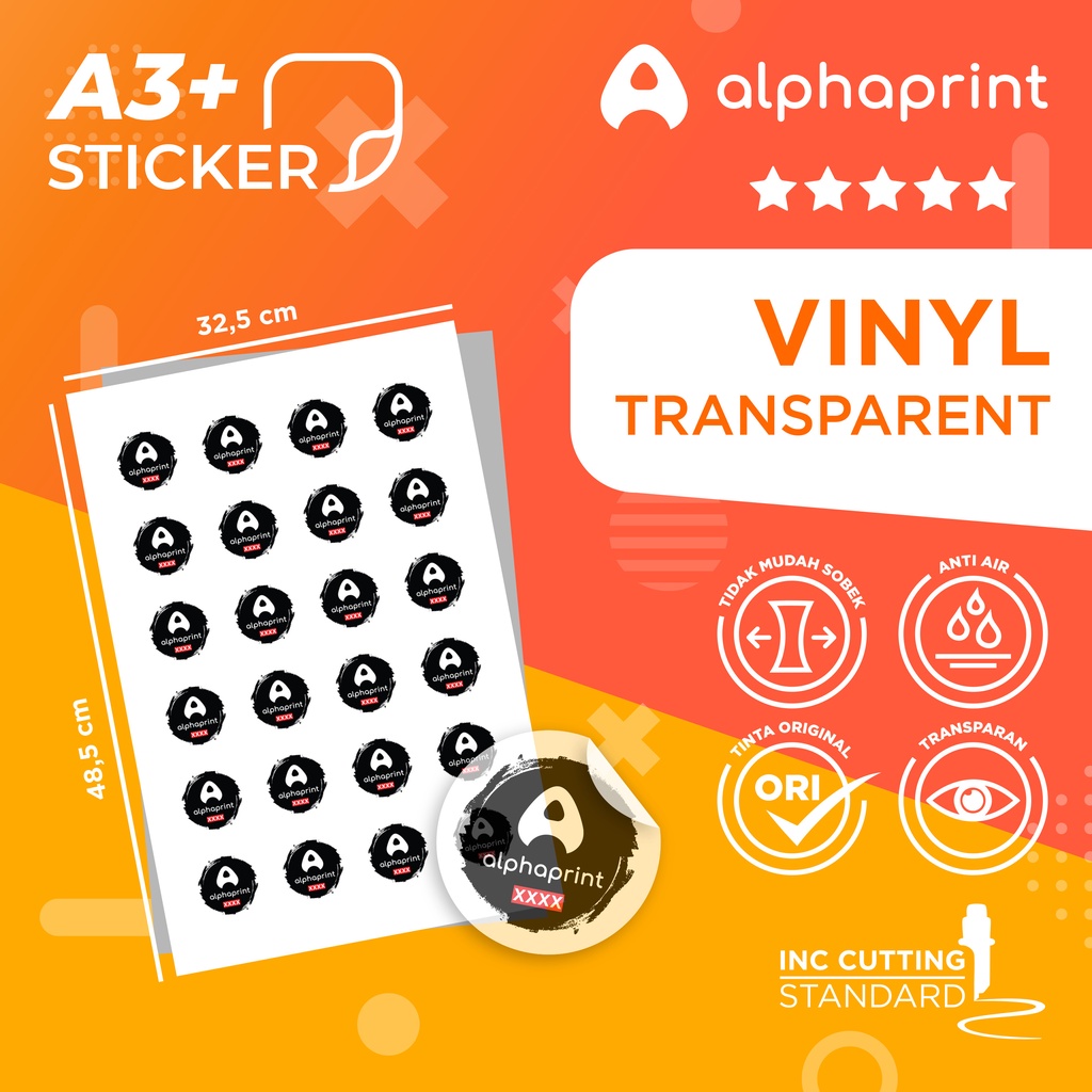 

Sticker Vinyl Transparent/Bening A3+