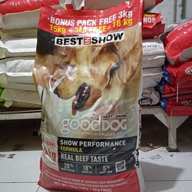 (Grab Gojek) best in show good dog beef 18 kg - dog food adult beef