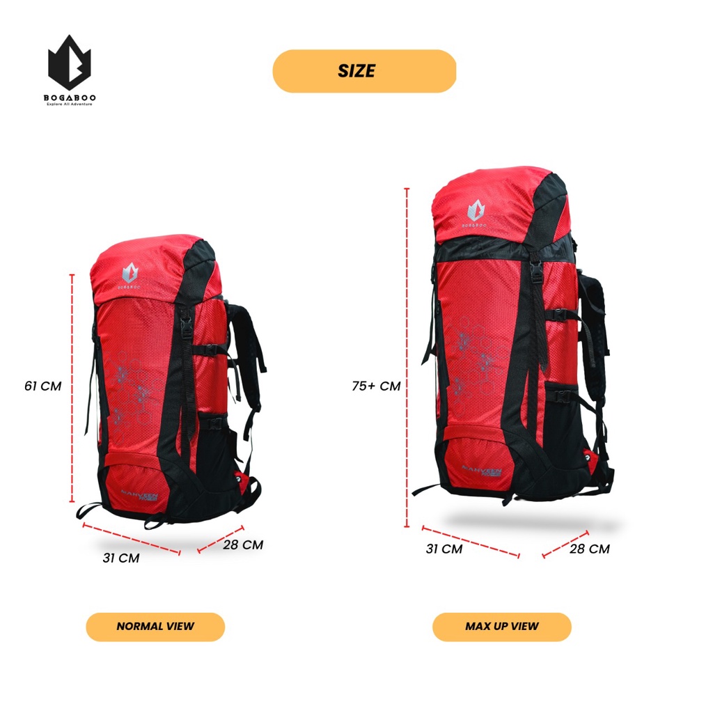 COD Tas Carrier Bogaboo SERI Mahven PRO 45 Liter + 10 L - Tas Keril  Camping Outdoor - Tas Ransel Gunung - Tas  Hiking