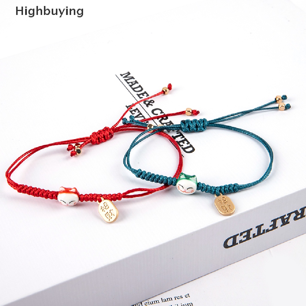 Hbid Handmade Gelang Tali Kucing Keberuntungan Hadiah Ulang Tahun Charm Maneki Neko Couple Bangles Glory