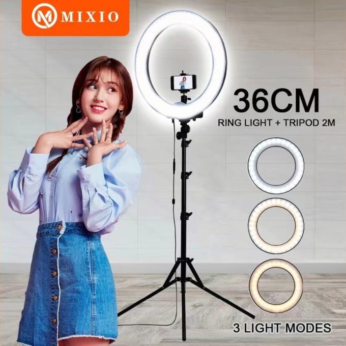 MIXIO RingLight 36cm Wireless + Light Stand Tripod 2M 1.6M 1.1M