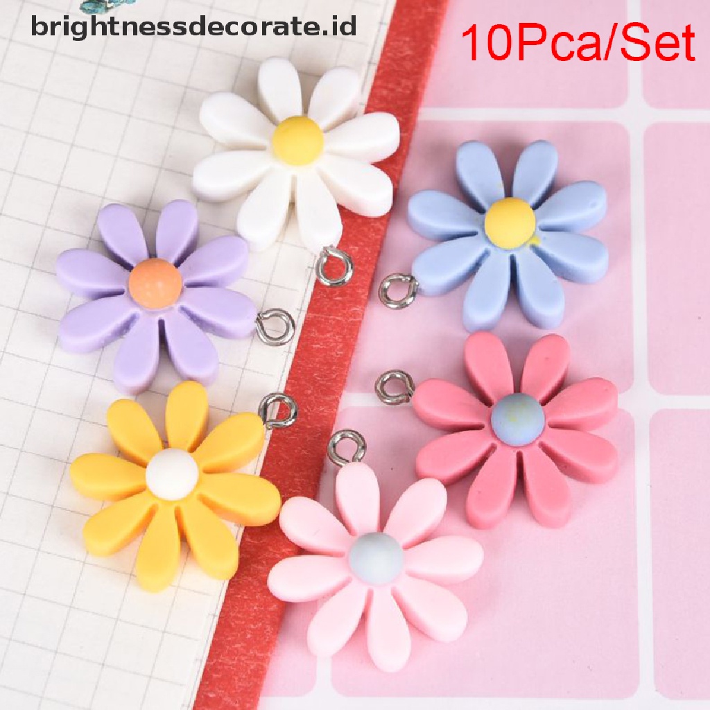 [Birth] 10pcs/set Resin Little Daisy Sun Flower Ch Liontin Membuat Perhiasan DIY Craft [ID]