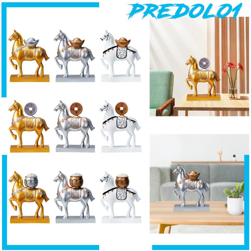 [Predolo1] Patung Kuda Bahan Resin Figurine Statue Art Craft Untuk Dekorasi Meja Rumah