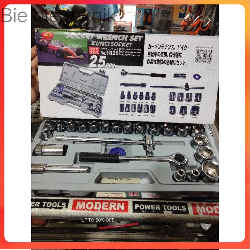 kunci sock set Ats pro 25pc / socket wrench set Ats pro 25pc .bie bie teknik