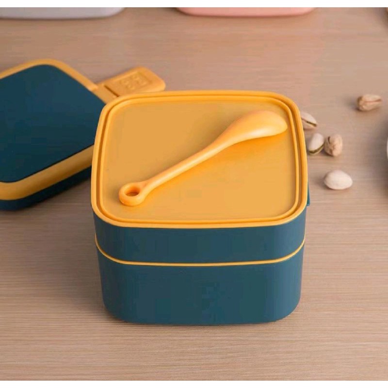 KOTAK BEKAL ANAK KOTAK MAKAN STAINLESS KOTAK MAKAN PORTABLE SUSUN 2