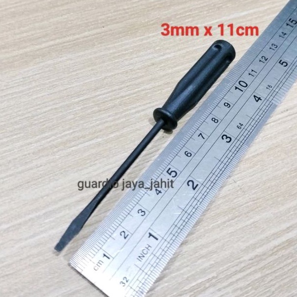 Obeng / Screwdriver 3mm Min Hitam Murah