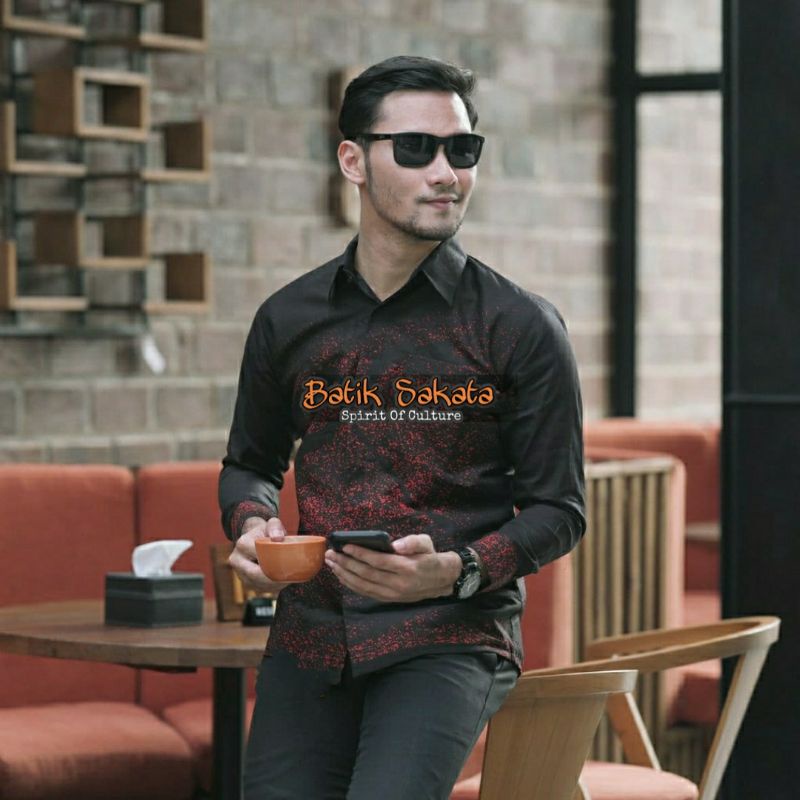 PRABANGGANA Kemeja Batik Pria Lengan Panjang Slim Fit Full Furing Jumbo Modern Premium Hem Atasan Cowok Anak Muda Dewasa Mewah Bahan Katun Printing Tangan Halus Tebal Seragam Kerja Casual Kantor Terbaru 2021 Solo Jogja Jakarta COD