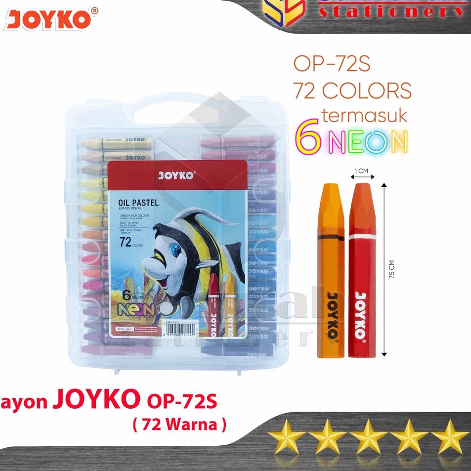

Dijamin Untung Crayon Joyko OP-72s / Krayon Minyak isi 72 Warna (Terlengkap ) / Oil Pastel OP 72S For Drawing Water Resistant - Non Toxic