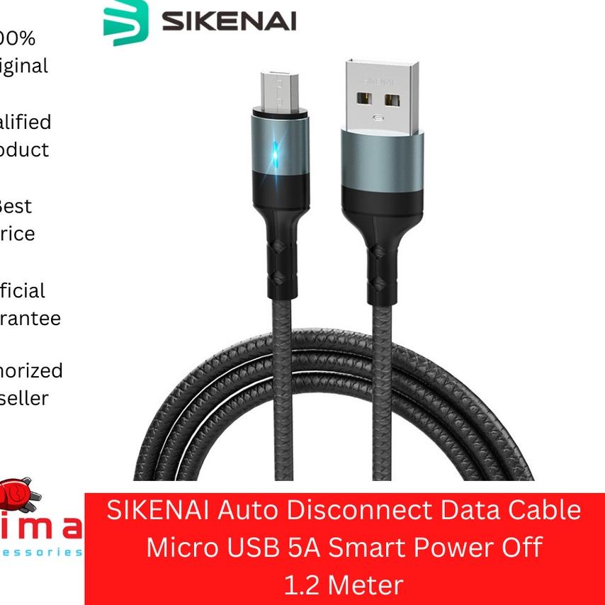 ♣ Data Kabel Auto Disconnect Smart Power Off Data Cable Fast Charging  Micro USB 5A 1.2M SIKENAI CX-