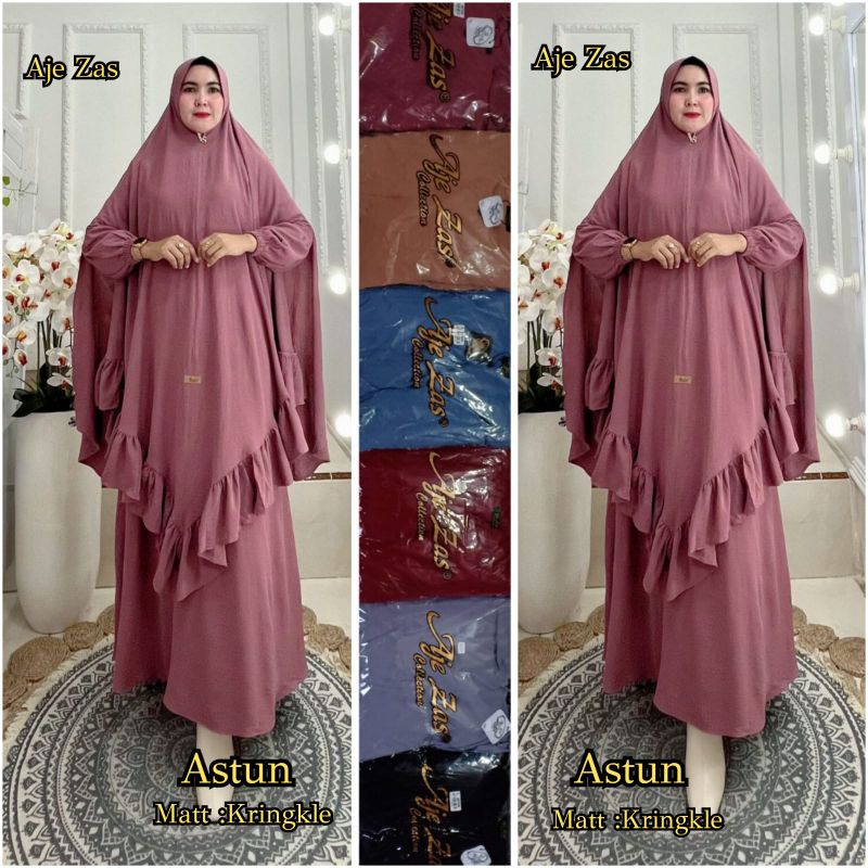 ASTUN SYARI BY AJE ZAS COLLECTION GAMIS POLOS TERBARU