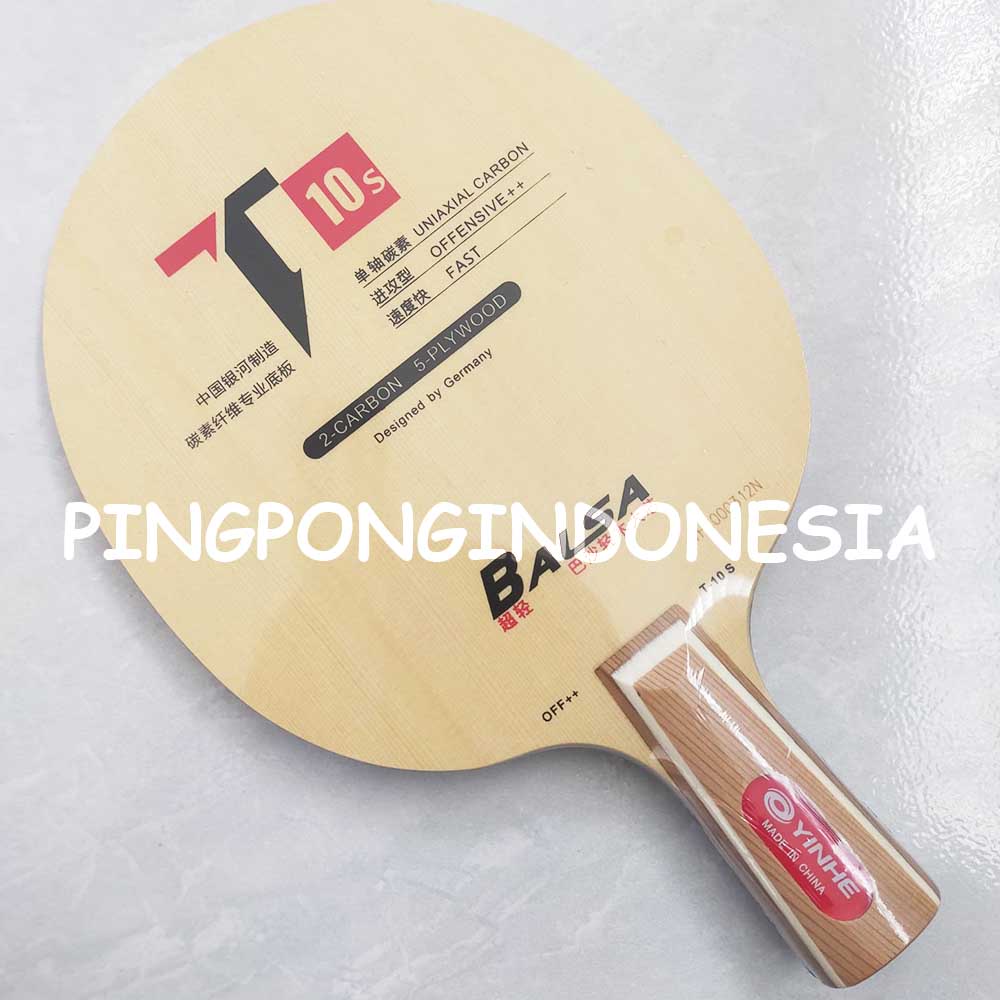 Yinhe T10+ Penhold - Blade Kayu Pingpong Tenis Meja Bat Bet T-10+