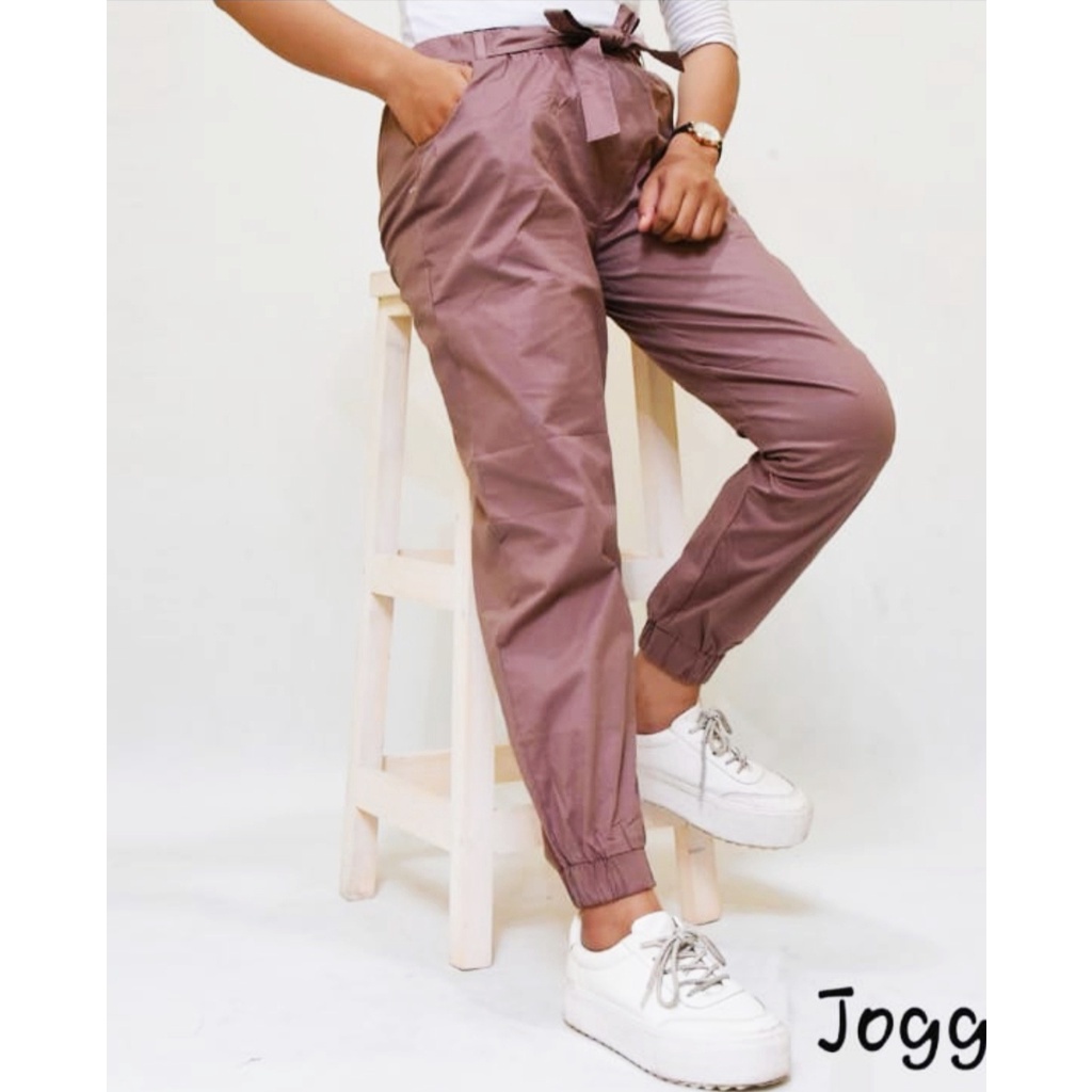 Bawahan Celana Panjang Jogger Wanita Cewek Perempuan Karet Premium Bagus