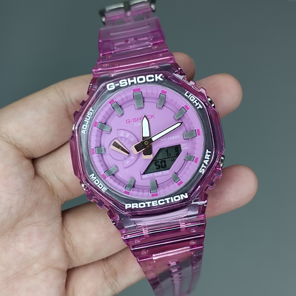 Jam Tangan Casio G-Shock GA-2100 GMA-S2100SK-4A GShock AP Cristal Jelly Baby Pink