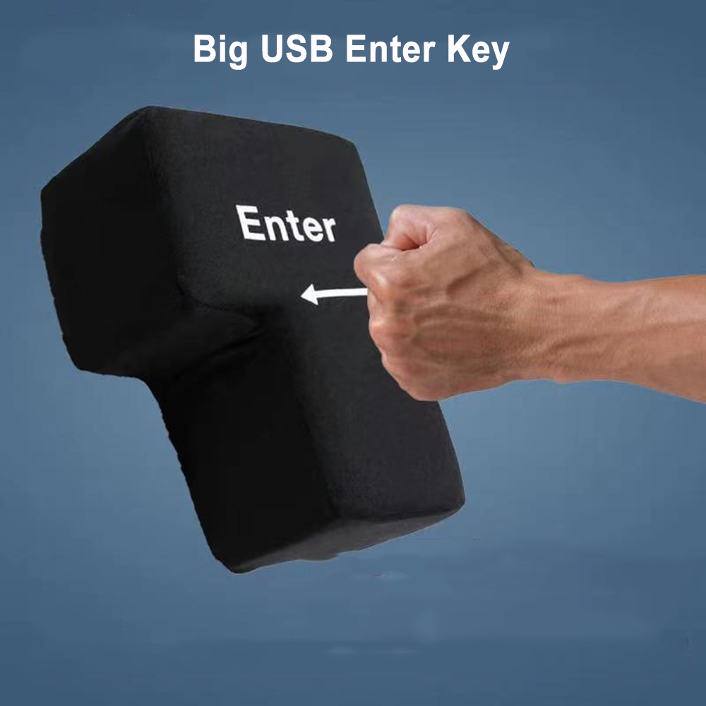 Usb Enter Key Vent Pillow Soft Computer Button Return Key Untuk Kantor Dekompresi Bantal Mainan Pereda Stres Tombol Enter