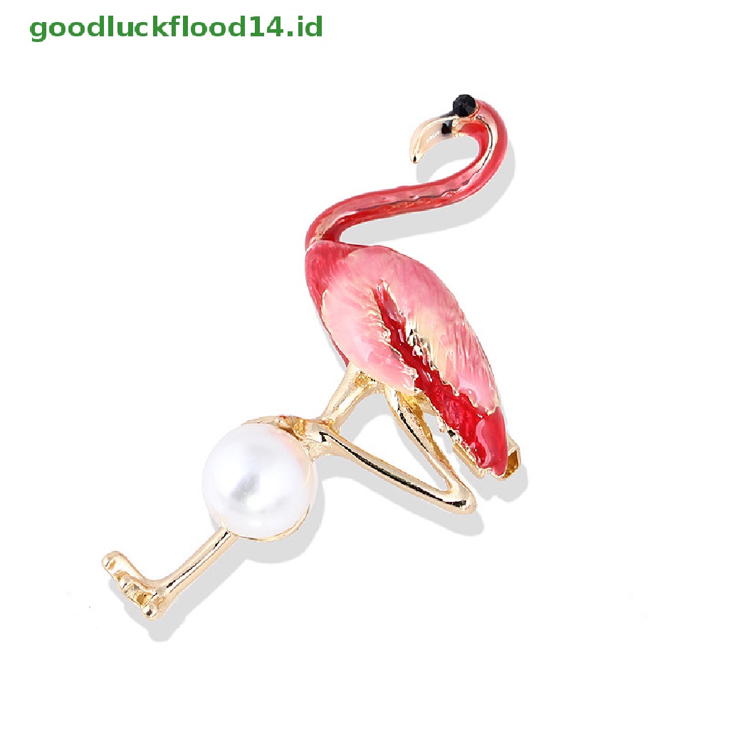 [GOOGFOUR] Bros Flamingo Enamel Lucu Unisex Wanita Dan Pria Brooch Pin Burung Bros Hewan [TOP]