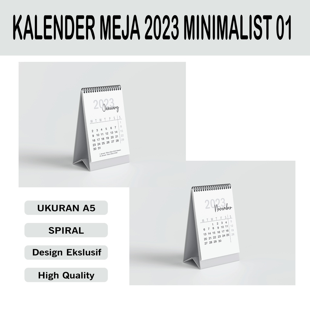 

KALENDER MEJA / DESK CALENDAR 2023 MINIMALIST - 02 (POTRAIT)