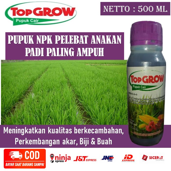 (ASLI MURAH) PUPUK NPK CAIR TOPGROW 500 ML OBAT SEMPROT PELEBAT ANAKAN PADI - PUPUK NPK CAIR TOP GRO