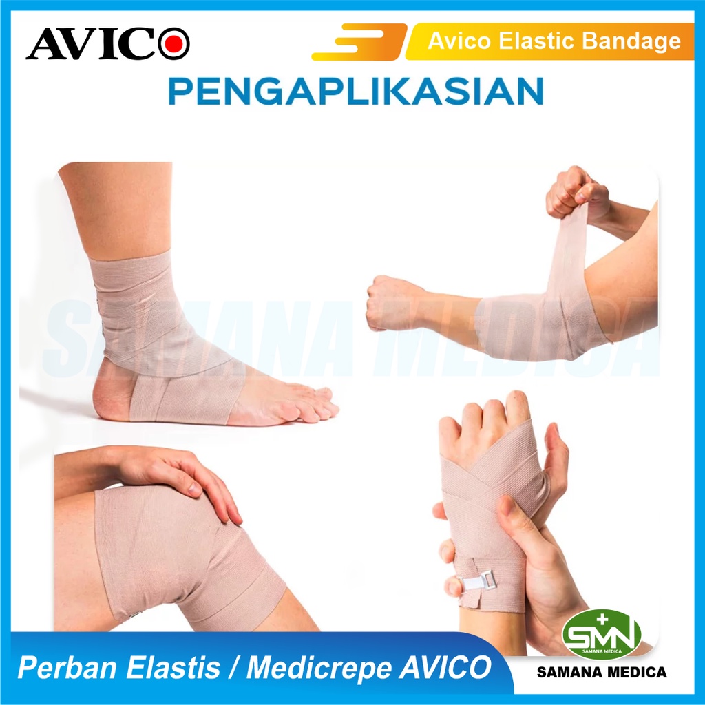 Avico Elastic Bandage / Medicrepe / Perban Elastis Merk AVICO Ukuran 3inc - 4inc - 6inc Murah