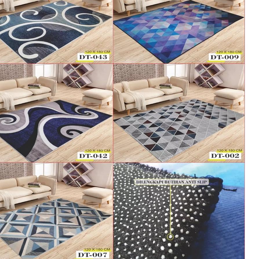 Depan1 [BISA ] Karpet Permadani Anti Slip Karpet Eropa Ukuran 120 X 180 CM Bahan Lembut Dan Halus [K