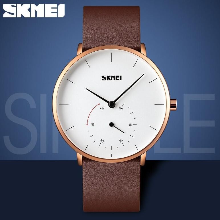 SKMEI 9213 Jam Tangan Pria Wanita Crono Detik Leather Jam Tangan Analog Man Watch √SALLU WATCH