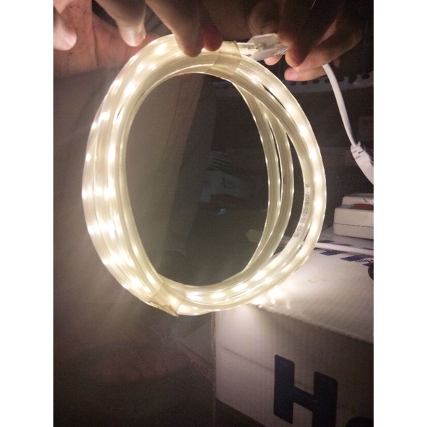 Lampu Hias Selang Led Strip  5050 / 3014 AC 220 Volt Meteran - Warna WarmWhite