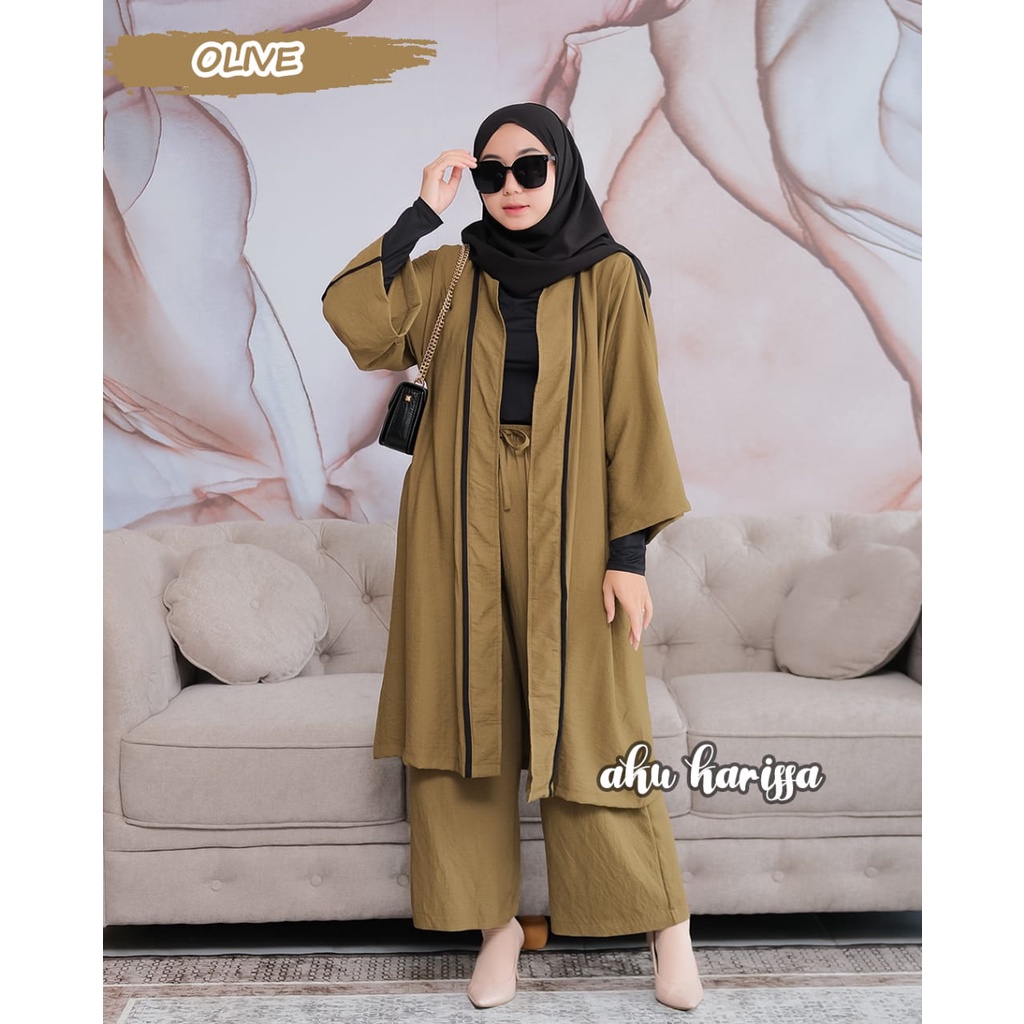 ONE SET KULOT VELISYA AKU KARISSA ATASAN CARDIGAN MIX CELANA LINEN CORDOVA SETELAN OUTER WANITA TERBARU KOREA STREET STYLE BEST MODEL HANGOUT