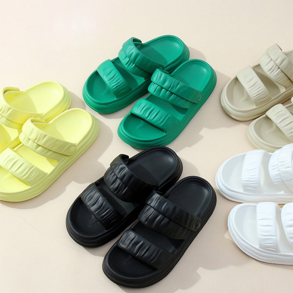 [HY.OLSHOP12] Sandal Jelly Wanita Korean Slip On Puffy Sandals Muddy 2 in 1 Import Bahan Karet PVC