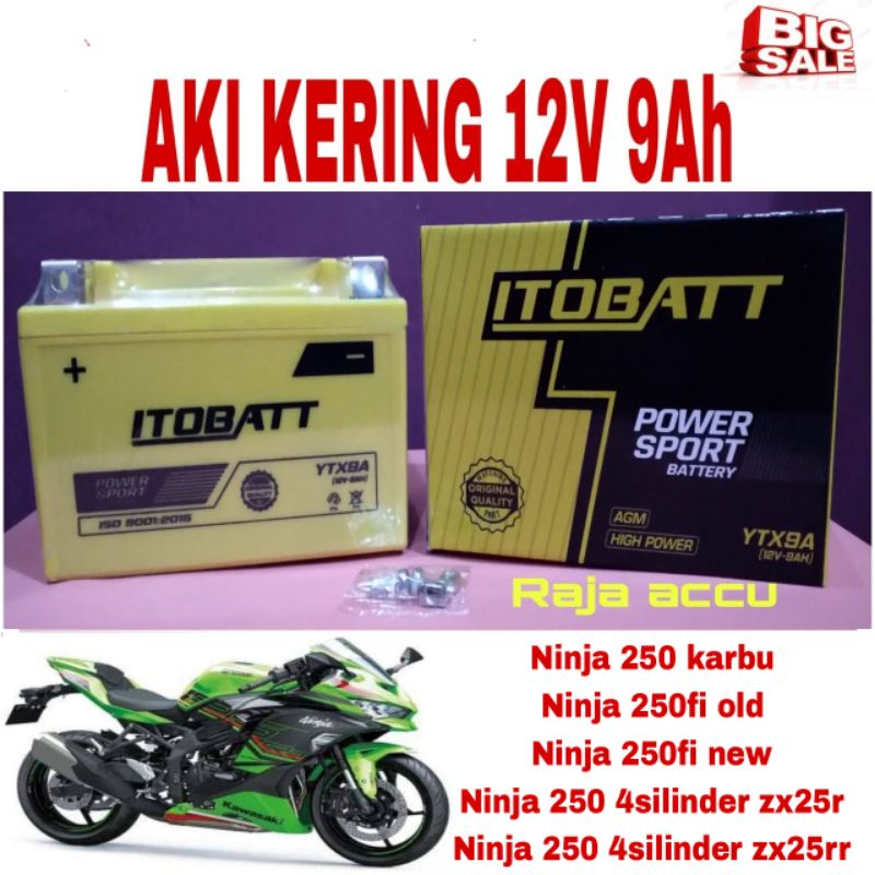 Jual AKI MOTOR NINJA 250 FI,NINJA 250 KABURATAOR,NINJA 250 4 SILINDER