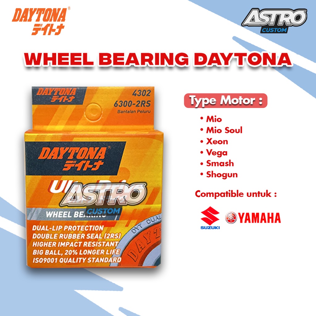 Wheel Bearing Lahar Roda Mio Spin Soul GT M3 Vega Fizr Xeon Daytona Bantalan Roda Laher Ball Bearing