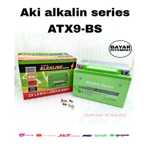 Unik Aki akki Alkalin Alkaline series ATX9-BS 12V9AH For Ninja 250 R Berkualitas