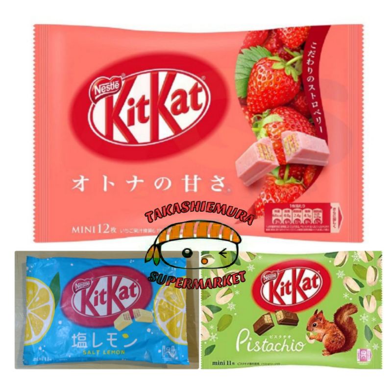 Nestle KitKat Japan mini Strawberry, Pistachio, & Salt Lemon