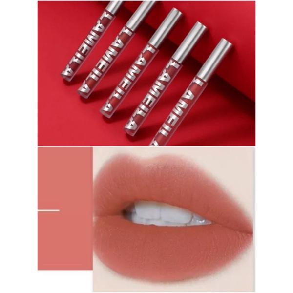 Matte Lipstik Cair LAMEILA Liquid Matte Lipstick Lip Cream Lip Glaze Korean Lipstick Waterproof