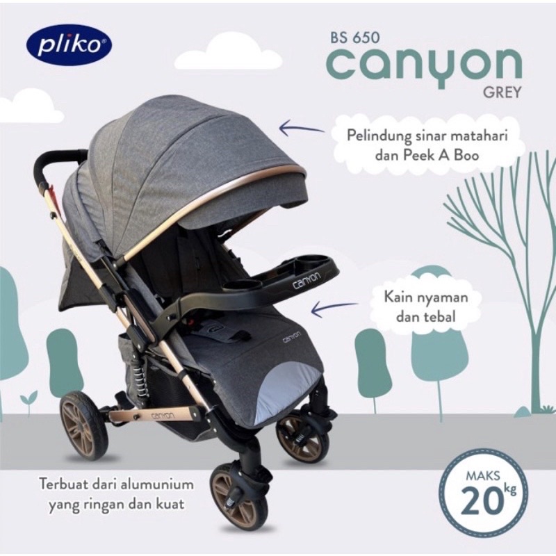 Makassar - Kereta Dorong Bayi Stroller Pliko PK 650 Canyon