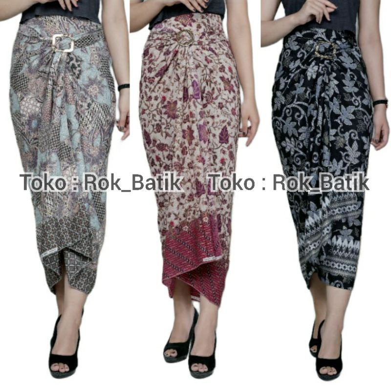 (50 Motif) Rok Lilit Batik Bawahan Kebaya Modern Rok Serut Batik Free Ring Kain Batik Floral Batik Couple Pasangan