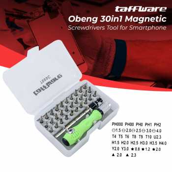 Taffware Obeng 30in1 Magnetic Screwdrivers Tool for Smartphone - 7089C MaterialGagang Obeng: ABS Bahan Bit Obeng: Besi Vanadium