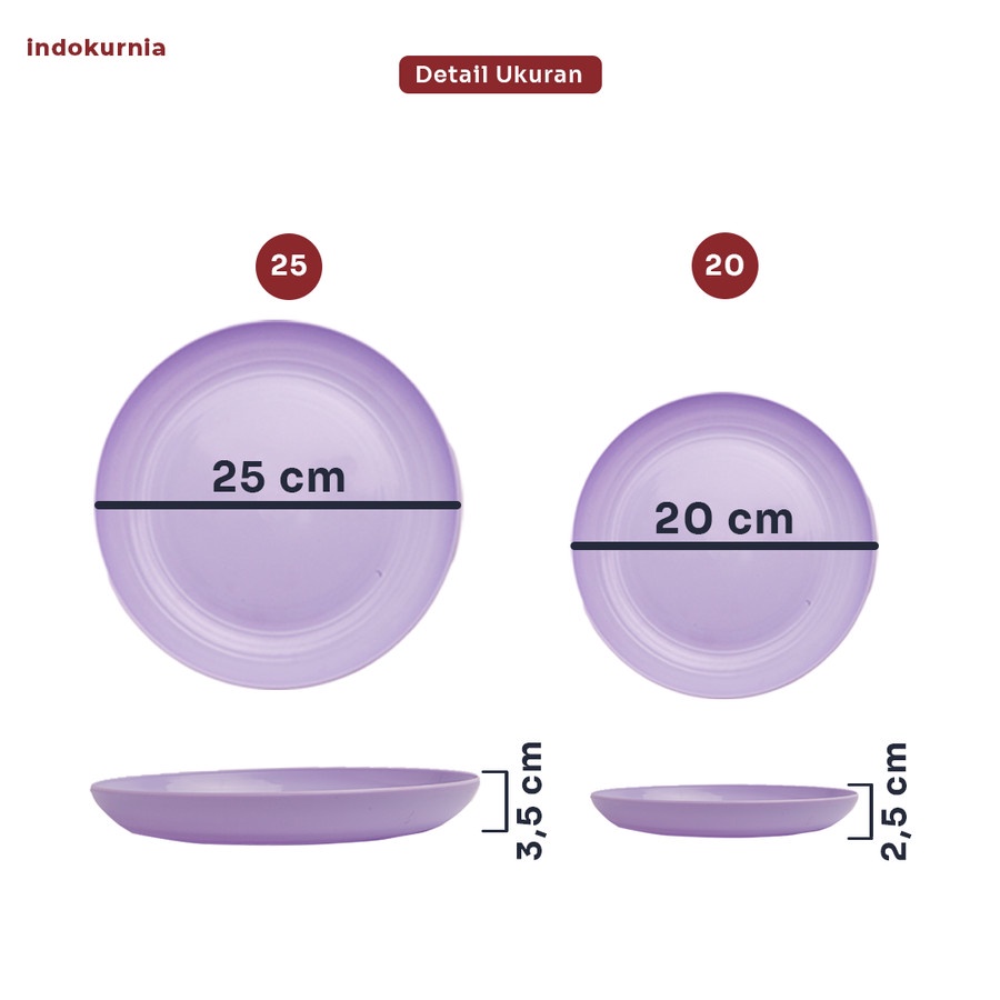 IK - PIRING MAKAN PLASTIK LAUK SAJI ROUND PLATE WARNA MACARON PASTEL