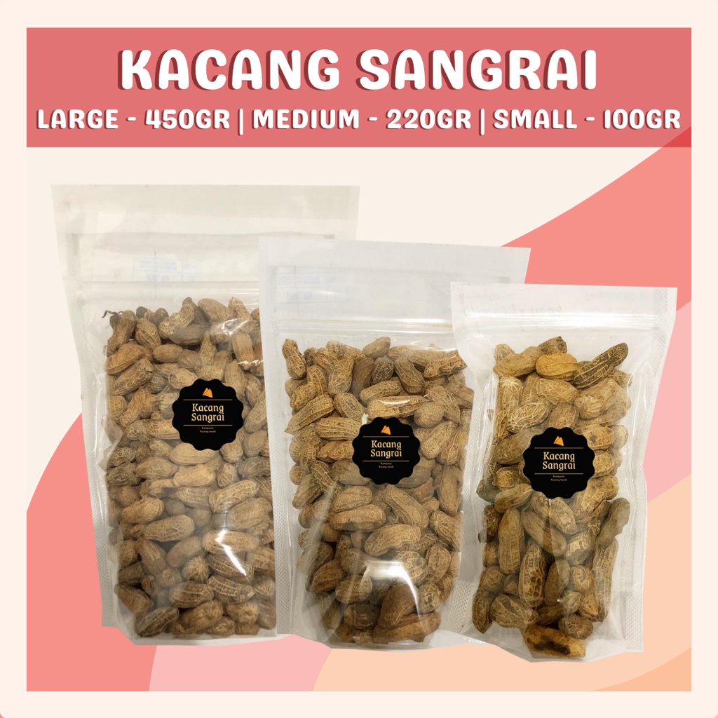 [DELISH SNACKS] Kacang Sangrai (L) 450gr / Snack Cemilan Camilan Kacang Tanah Kacang Kulit Kupas