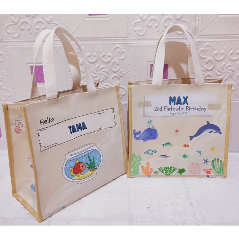 Erica Bag gede/Tas souvenir/hampers  (ukuran 30x15x30) full printiing full lapisan parasut Jinjing webbing cotton katun tebal