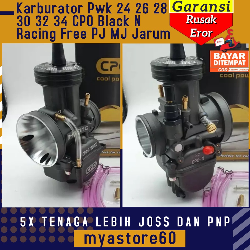 (ORIGINAL) Karburator Pwk 24 26 28 30 32 34 CPO Black N Racing Free PJ MJ Jarum Karbu CPO Pwk24 Pwk26 Pwk28 Pwk30 Pwk32 Pwk34