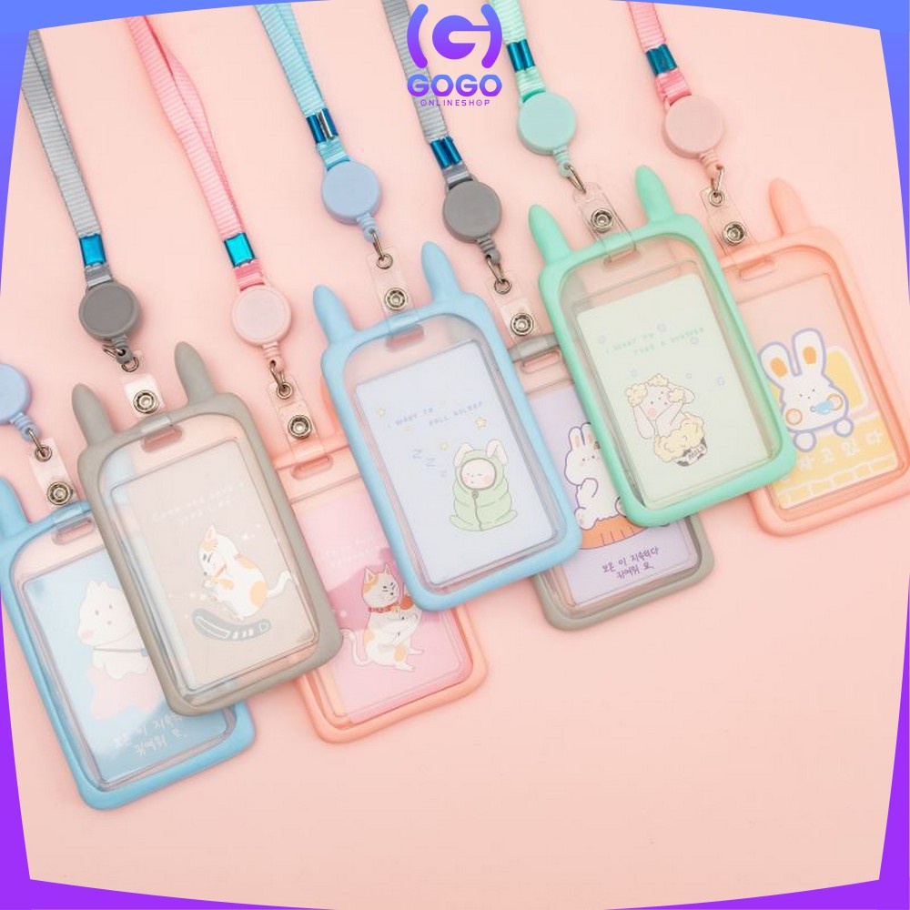 GOGO-C324 Name Tag ID Card Holder Gantungan Kartu Nama Atau Panitia Motif Kartun / Tali ID Card Nama / Gantungan Tali Kartu Akses Kantor MRT Busway Lanyard