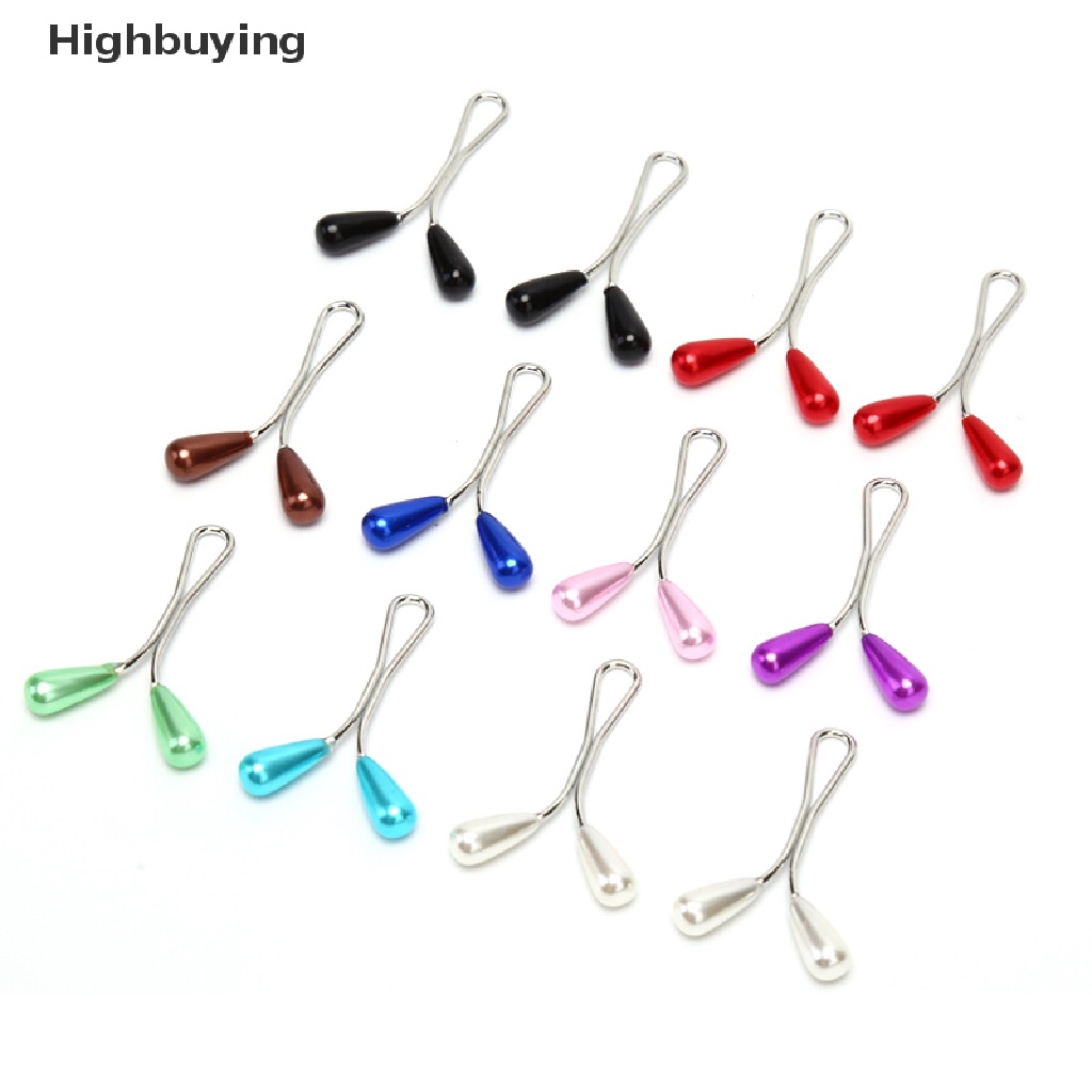 Hbid 12Pcs Muslim Hijab Mutiara Syal Klip Pin Bros Jilbab Gesper Wanita Perhiasan Glory