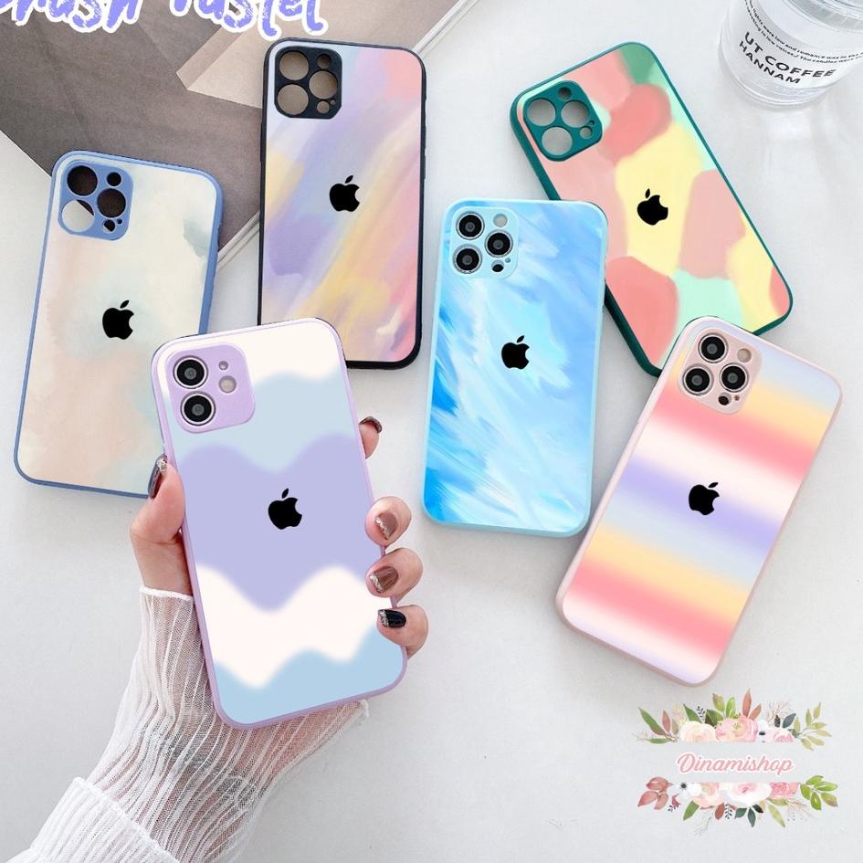 Ready Stok  CASE CASING SOFTCASE SILIKON MACARON PELINDUNG KAMERA BRUSH PASTEL OPPO VIVO SAMSUNG XIA