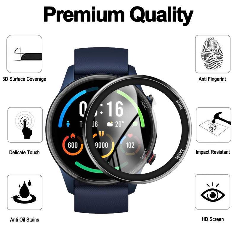 1-3 PCS Tepi Melengkung Full Soft Film Pelindung Untuk Xiaomi watch S2 42mm 46mm S1 Edisi Aktif Smart watch Screen Protector Untuk Xiaomi watch Warna2Olahraga Lite (Bukan Kaca)