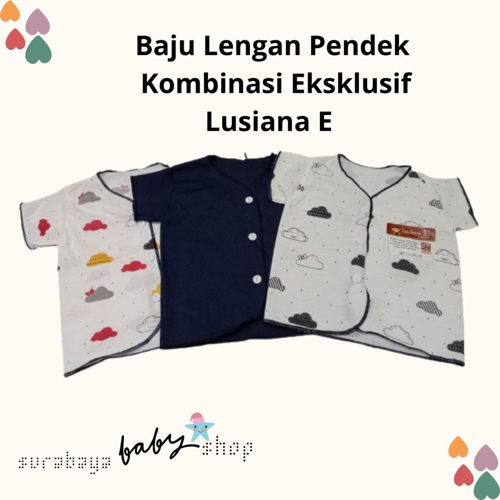 Baju Pendek Bayi Baru Lahir Newborn Kombinasi Eksklusif SNI Lusiana E 1 pc / 3 pc / 6 pc 652501