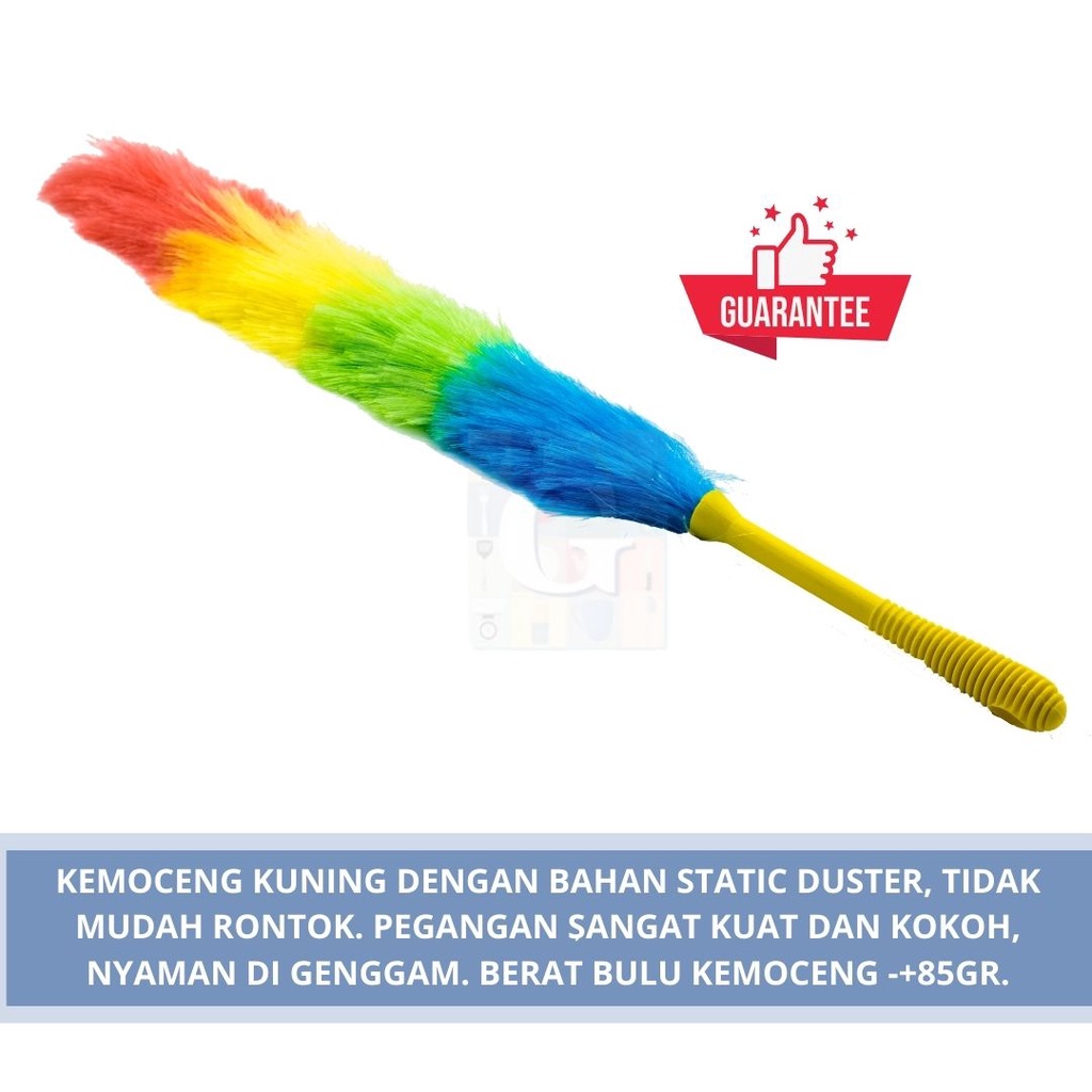 Kemoceng Plastik / Kemoceng Tali Rafia / Kemoceng Nylon Gagang Kuning TEBAL